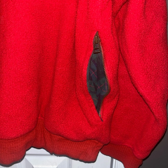 Banana Republic Mens Med. in Red 1/4 Zip-Up Sweater w Plaid 100% Cotton Lining - Picture 6 of 6